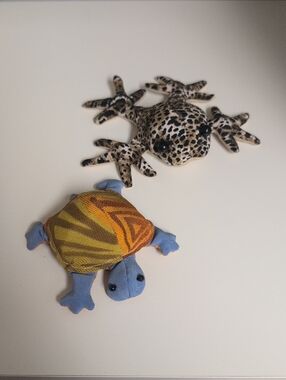 💜2/$20💜 Weighted Frog And Turtle Plush, 4" Sensory Toy Pocket Buddy Desk Buddy